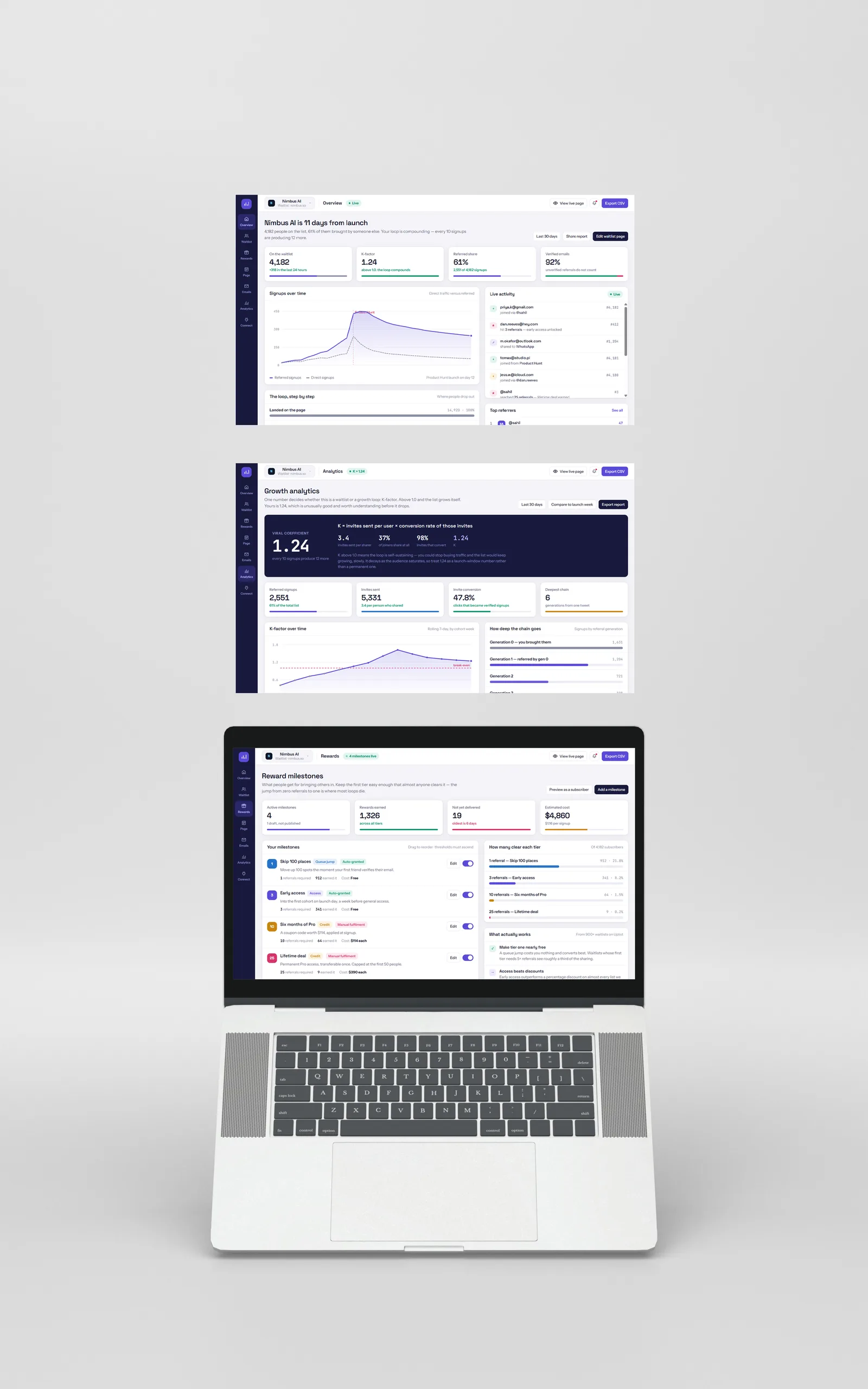 Uplist product screens
